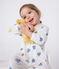 Katoenen babypyjama met gestreepte hartjesprint wit MARSHMALLOW/wit MULTICO