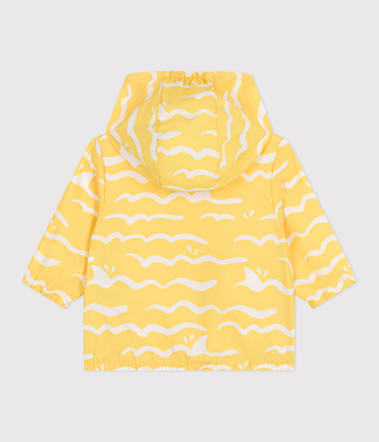 Coupe-vent b&eacute;b&eacute; anti-UV en polyester, imprim&eacute; requin jaune/blanc