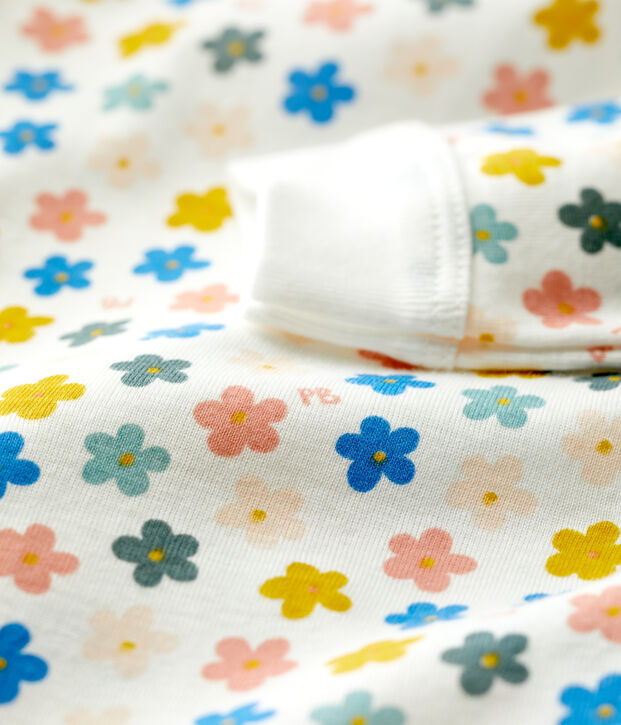 Dors-bien b&eacute;b&eacute; sans pieds phosphorescent en coton blanc/multicouleur