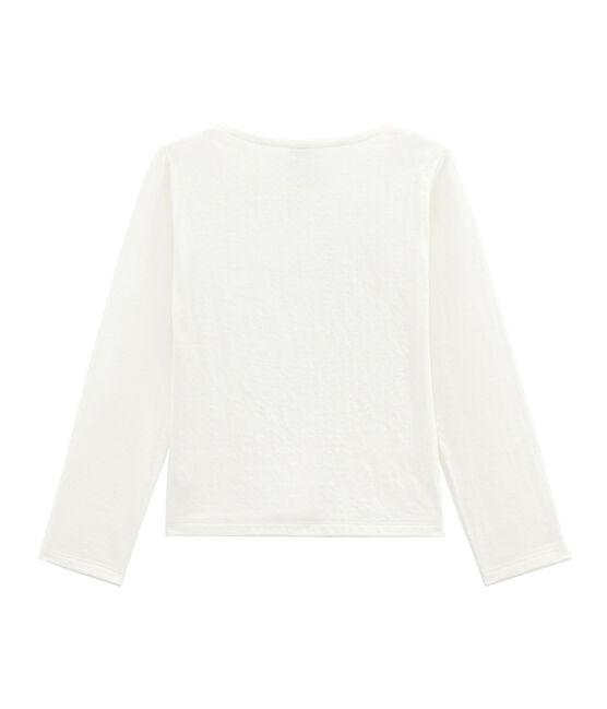 Cardigan fille en tubique blanc MARSHMALLOW