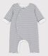 Lange gestreepte playsuit van biokatoen voor baby's