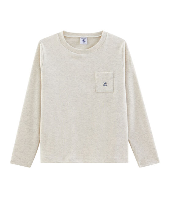 Tee-shirt manches longues enfant garçon beige MONTELIMAR CHINE
