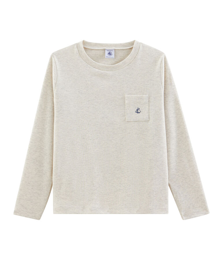 T-shirt met lange mouwen voor jongens beige
