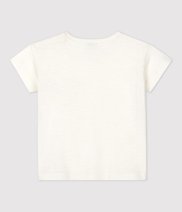 Tee-shirt manches courtes uni en jersey b&eacute;b&eacute; blanc