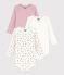Setje van katoenen body's met lange mouwen en bosbessenprint voor baby's multicouleur