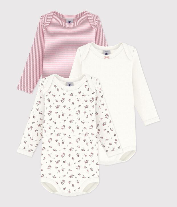 Setje van katoenen body's met lange mouwen en bosbessenprint voor baby's multicouleur