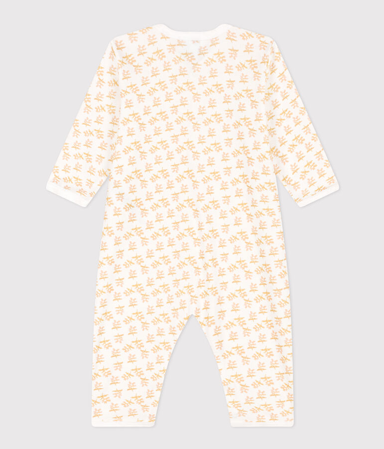 Pyjama b&eacute;b&eacute; sans pieds en coton blanc/jaune