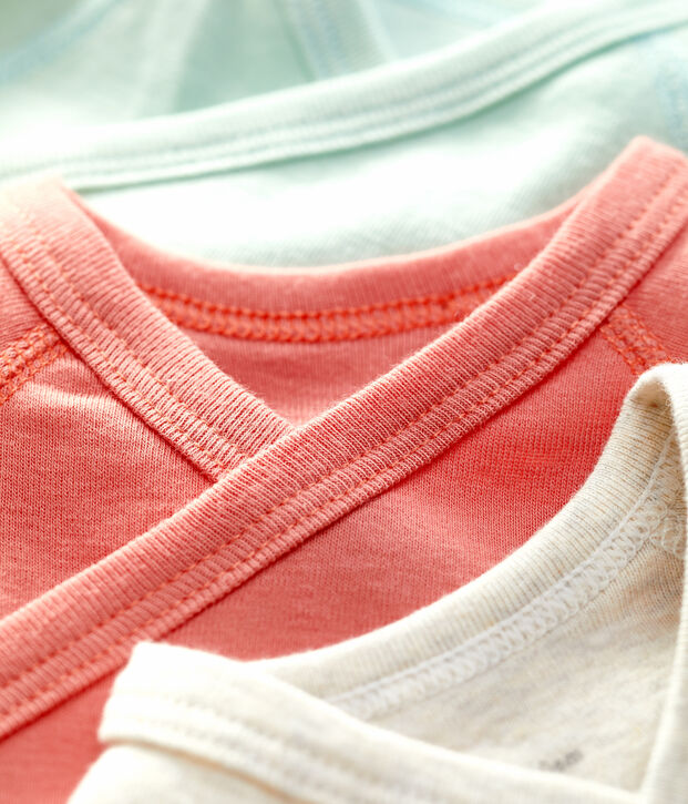 Lot de 3 bodies b&eacute;b&eacute; en coton biologique multicouleur