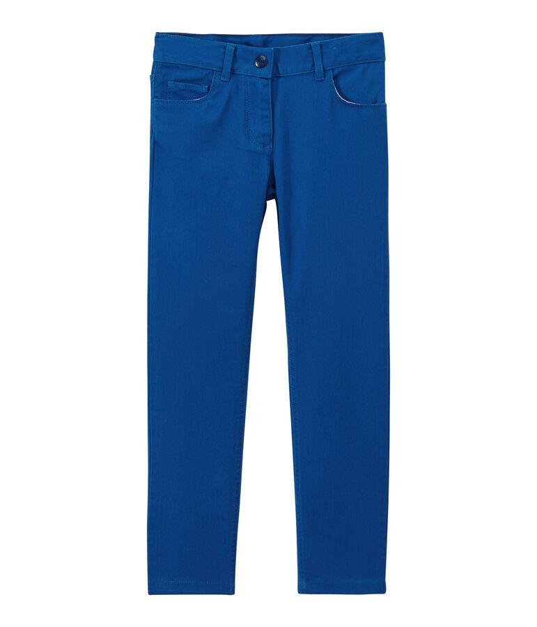 Pantalon fille en jean de couleur bleu