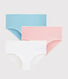 Lot de 3 shorties pois argent fille en coton biologique et elasthanne