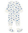 Ensemble nuit bébé en bouclette éponge grattée extra chaude blanc MARSHMALLOW/bleu MAJOR CN