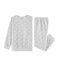 Pyjama petite fille en velours gris BELUGA/blanc MARSHMALLOW