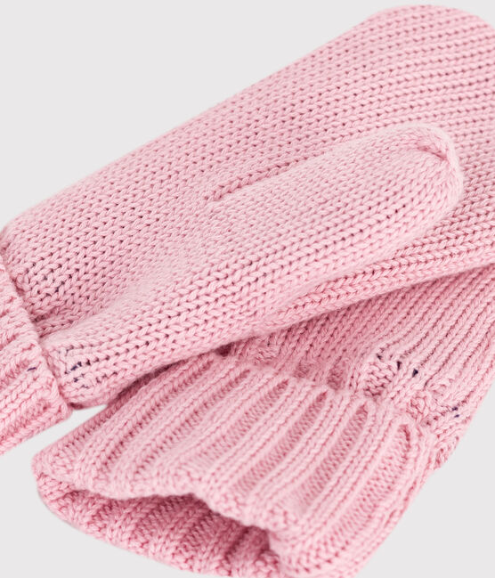 Gebreide wanten met fleecevoering voor kinderen roze CHARME