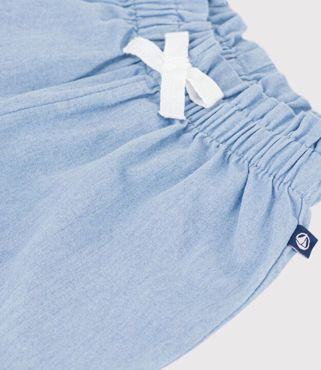 Pantalon b&eacute;b&eacute; en chambray bleu