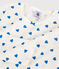 Meisjespyjama met print van blauwe hartjes in katoen wit MARSHMALLOW/blauw BRASIER