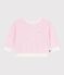 Effen katoenen sweatshirt met capuchon en badge voor baby's roze