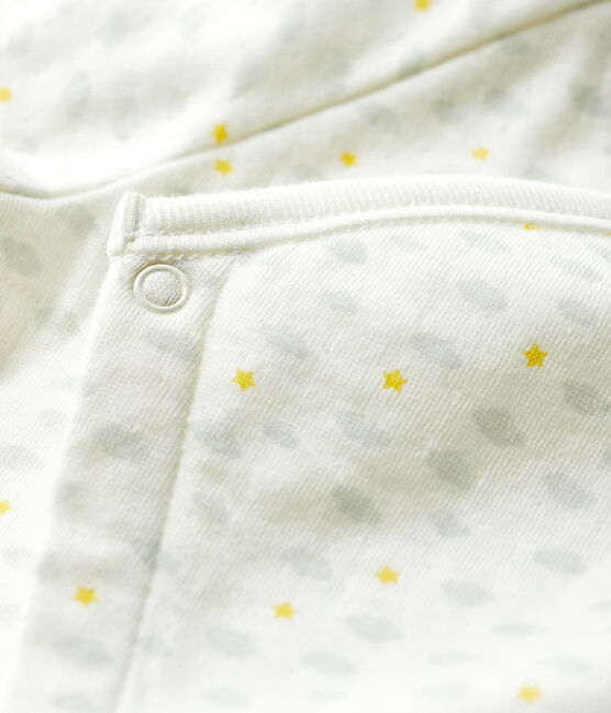 Konijnenpyjama baby van biologisch katoen wit MARSHMALLOW/wit MULTICO
