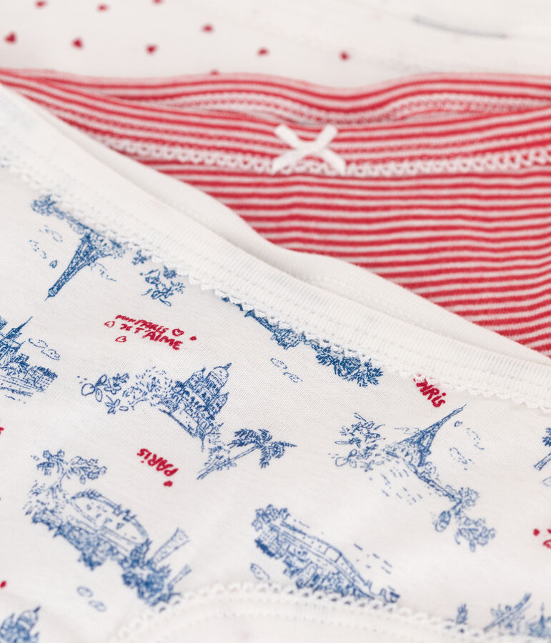 Set van 3 katoenen slips met hoge taille en print van Parijs voor kinderen variante 1