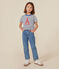 Tee-shirt manches courtes en jersey enfant blanc MARSHMALLOW/bleu MEDIEVAL