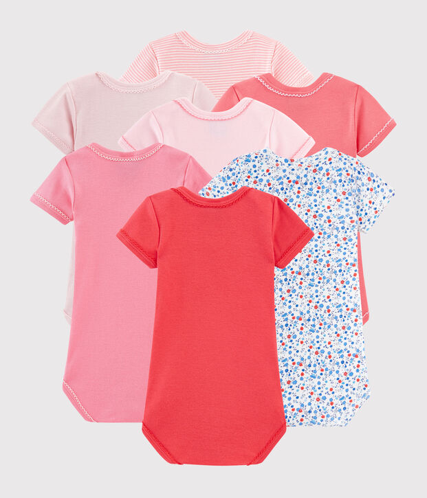 Verrassingsset met zeven body's met korte mouwen voor babymeisjes multicouleur