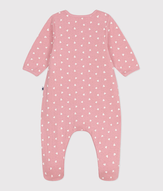 Bodyjama bébé en tubique petits cœurs rose CHARME/blanc MARSHMALLOW