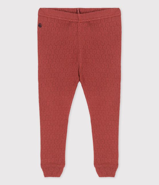 Legging en maille ajourée bébé marron OMBRIE