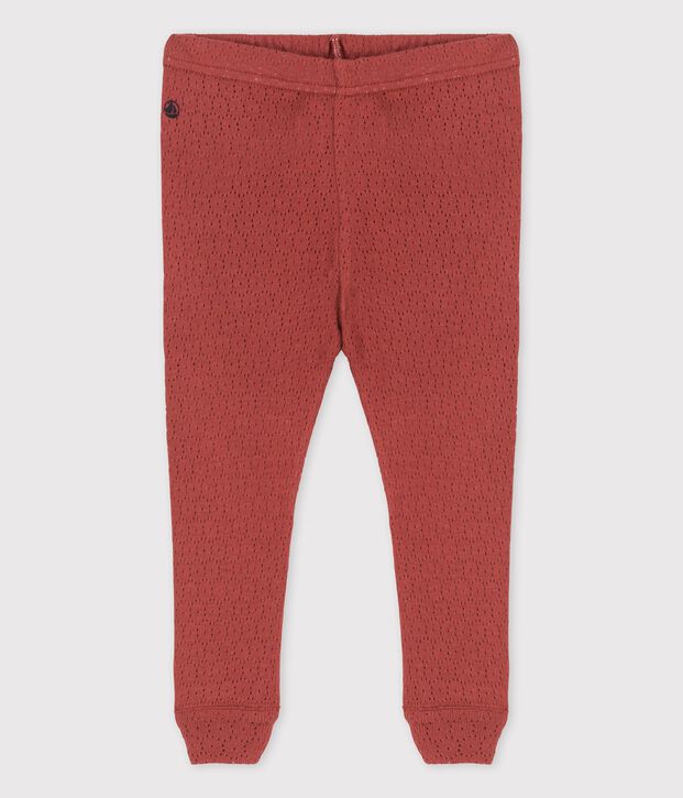 Legging in opengewerkt breisel voor baby's bruin