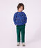 Sweatshirt enfant en coton imprim&eacute; animalier bleu/multicouleur
