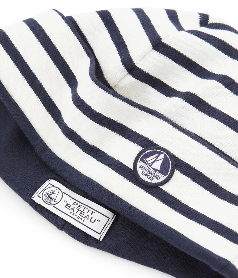 Bonnet marin mixte beige COQUILLE/bleu SMOKING