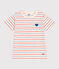 Teeshirt enfant en coton manches courtes à rayures et cœur blanc AVALANCHE/ MULTICO