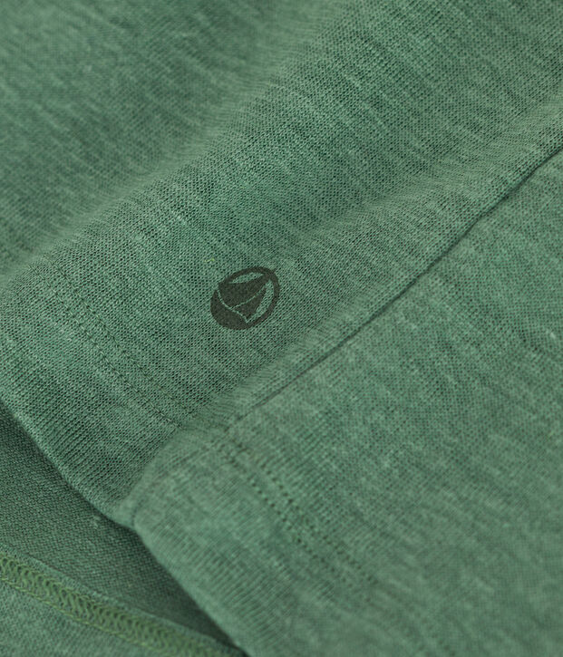 Linnen T-shirt met korte mouwen voor dames groen