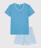 Pyjama short Femme en coton bleu/multicouleur