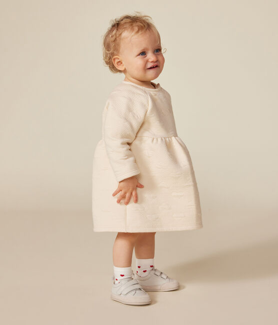 Robe manches longues en tubique matelassé bébé écru AVALANCHE