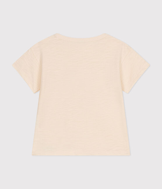 T-shirt met korte mouwen in gevlamde jersey voor baby's ecru AVALANCHE