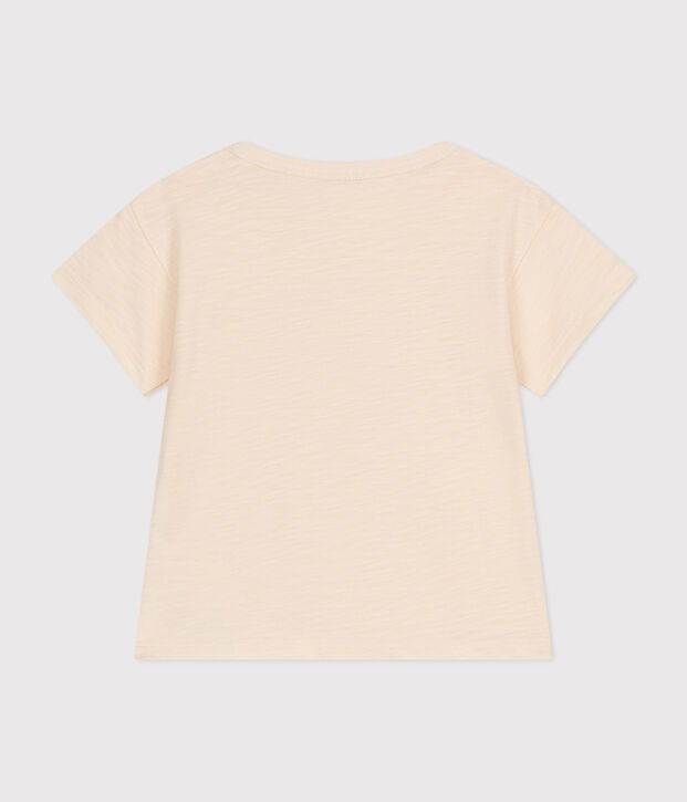 Tee-shirt manches courtes en jersey flamm&eacute; b&eacute;b&eacute; &eacute;cru