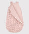 FLUWELEN TRAPPELZAKJE MET BLOEMEN VOOR BABY'S TOG 2 roze SALINE/wit MULTICO