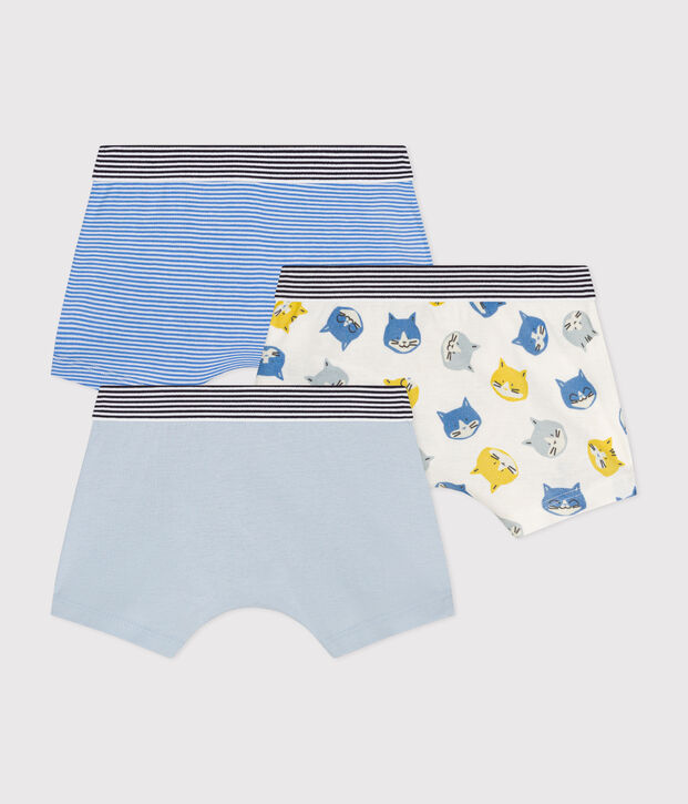 Lot de 3 boxers chat en coton enfant multicouleur