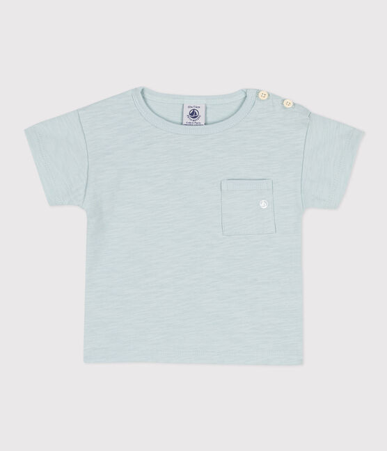 Tee-shirt manches courtes bébé en jersey flammé vert BULLE