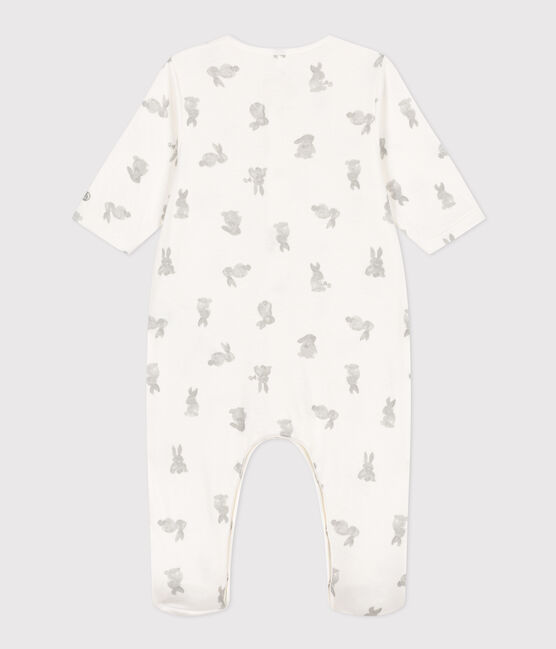 Pyjama in tubic met konijntjesprint wit MARSHMALLOW/grijs GRIS