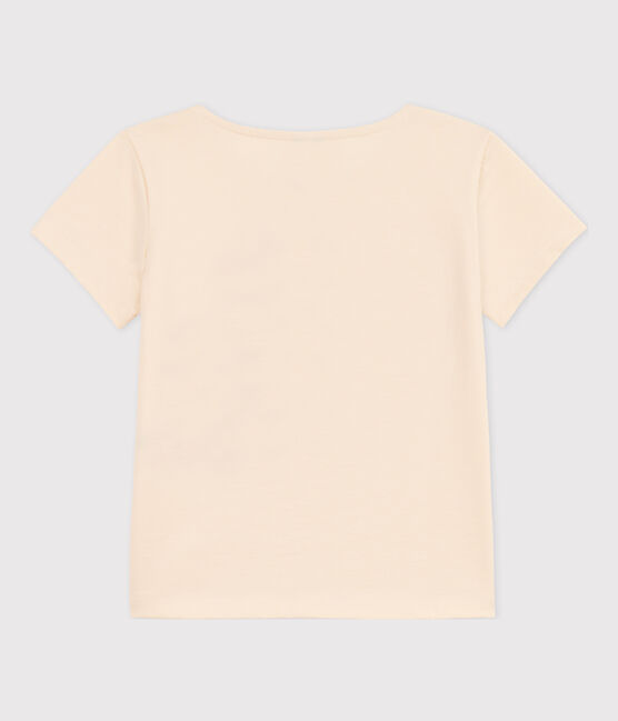 Tee-shirt floqué manches courtes enfant fille écru AVALANCHE