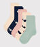 5 paires de chaussettes en coton cœurs enfant variante 1