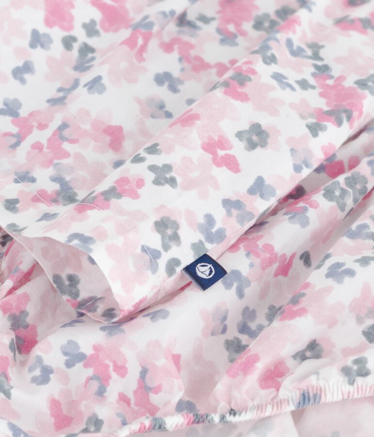 Robe b&eacute;b&eacute; en coton manches courtes imprim&eacute;e avec son bloomer blanc/multicouleur