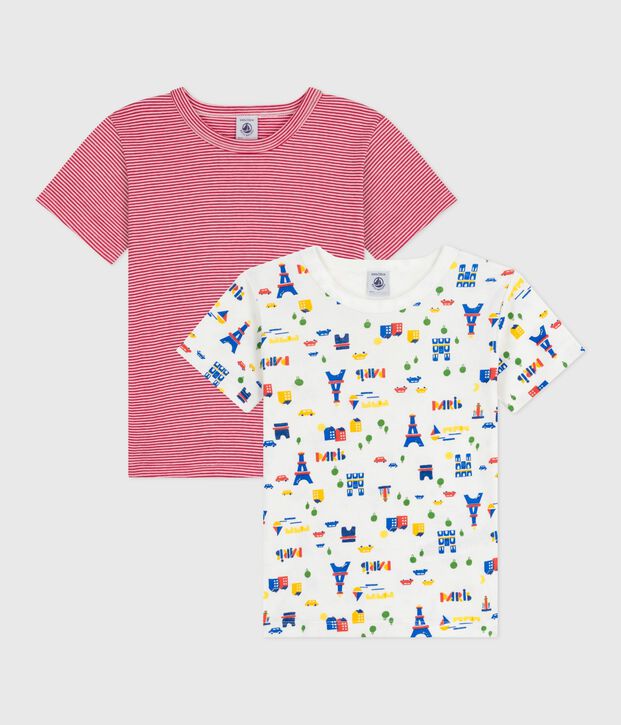 Katoenen T-shirts met lange mouwen en print van Parijs voor kinderen multicouleur
