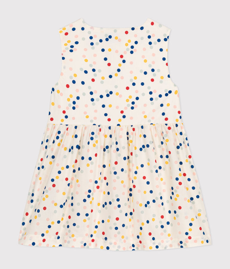 Robe sans manche en popeline b&eacute;b&eacute; blanc/multicouleur
