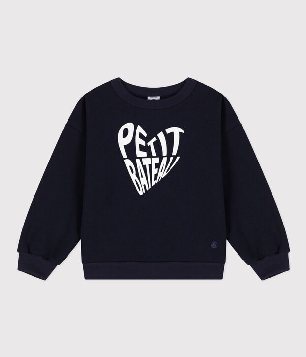 Sweatshirt en molleton enfant fille bleu marine