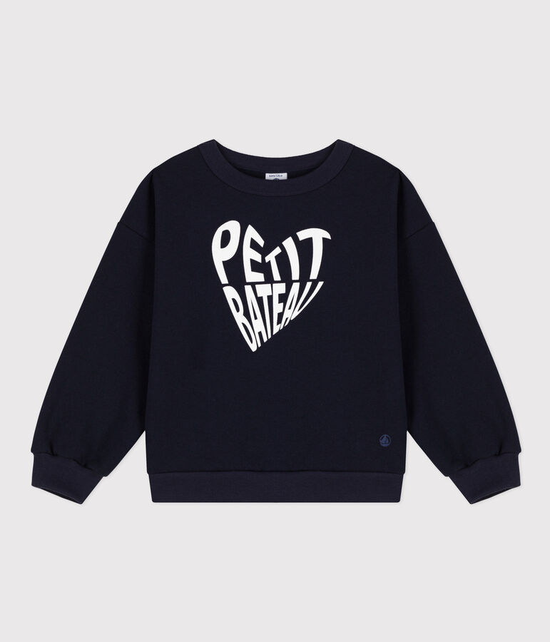 Sweatshirt en molleton enfant fille bleu