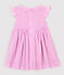 Robe manches courtes en crêpe bébé fille rose BOHEME