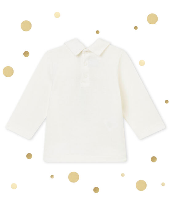 Polo uni bébé garçon blanc MARSHMALLOW