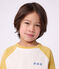 Katoenen T-shirt met lange mouwen en colorblock voor kinderen ecru/multicouleur
