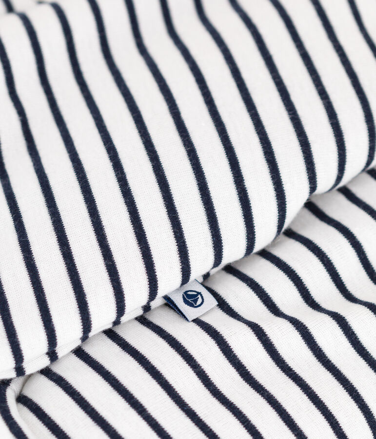 Gewatteerd lang babypakje met capuchon van katoen wit MARSHMALLOW/blauw SMOKING